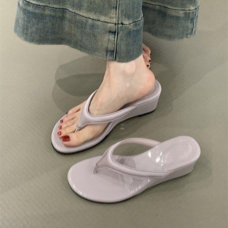 

Gentle flip-flops women s summer new temperament elegant thick bottom heightening with skirt sandals 35 лавандовий