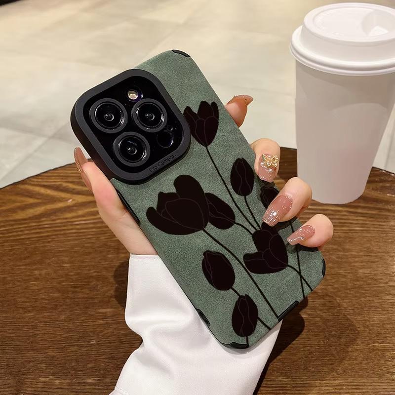 2026 New Small Flower Flip Fur Phone Case For iPhone 11 12 13 14 15 16 17 Pro Max XR X XS 16 Plus 17 Air 16E Protective Cover