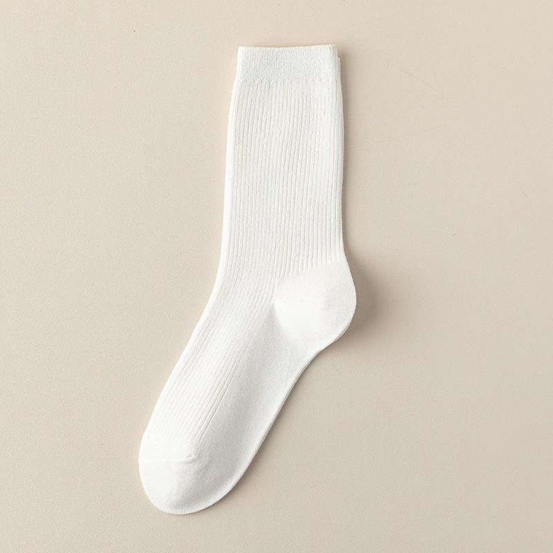 

Zhuji Women s Pure Cotton Mid-Calf Sports Socks - Double Needle, Boneless, Scrunched, Sweat-Absorbent, Odor-Resistant, Solid Colors. One Size