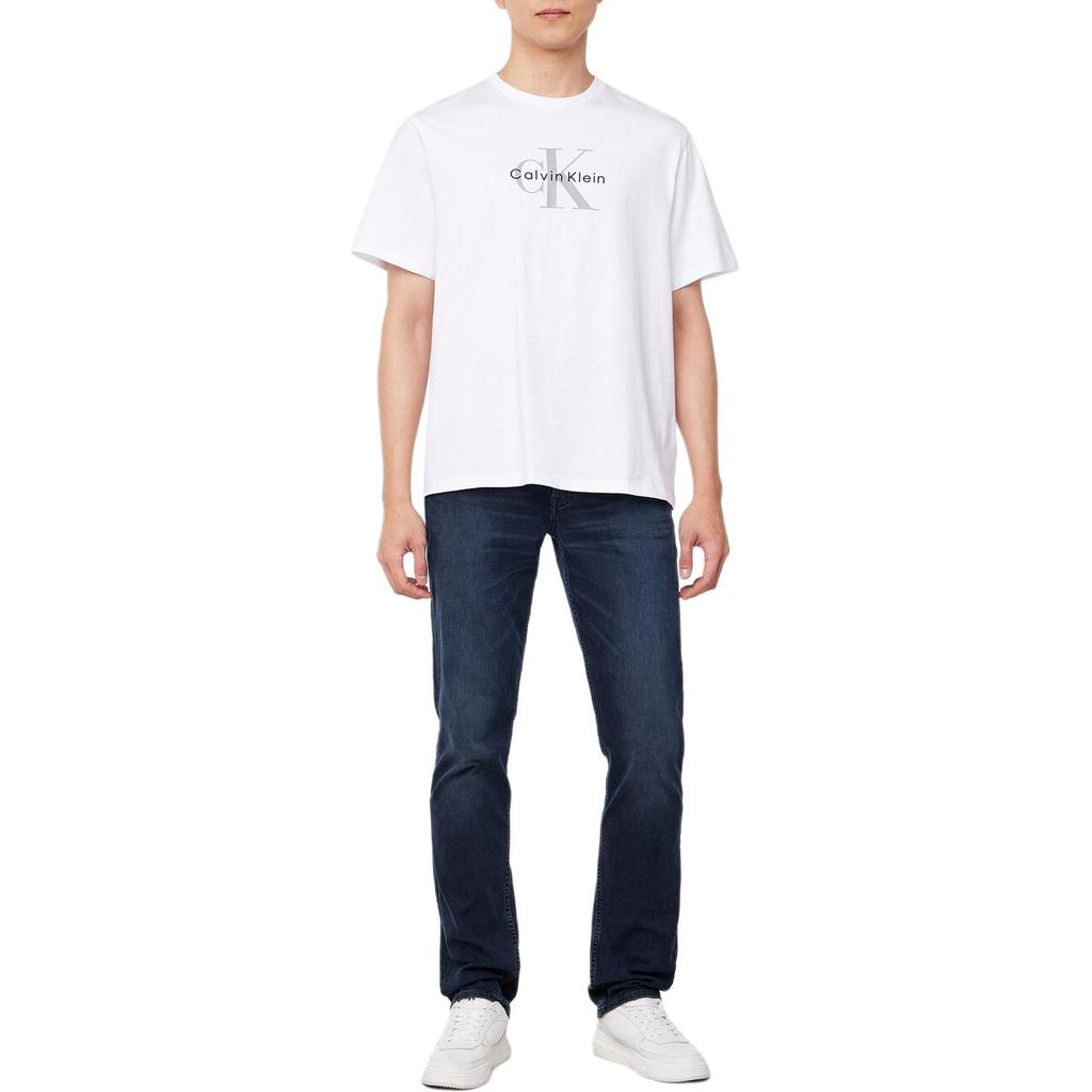 Calvin Klein Crew Neck Letter Short Sleeve T-Shirt Men Tops White 4RB862G-YAA