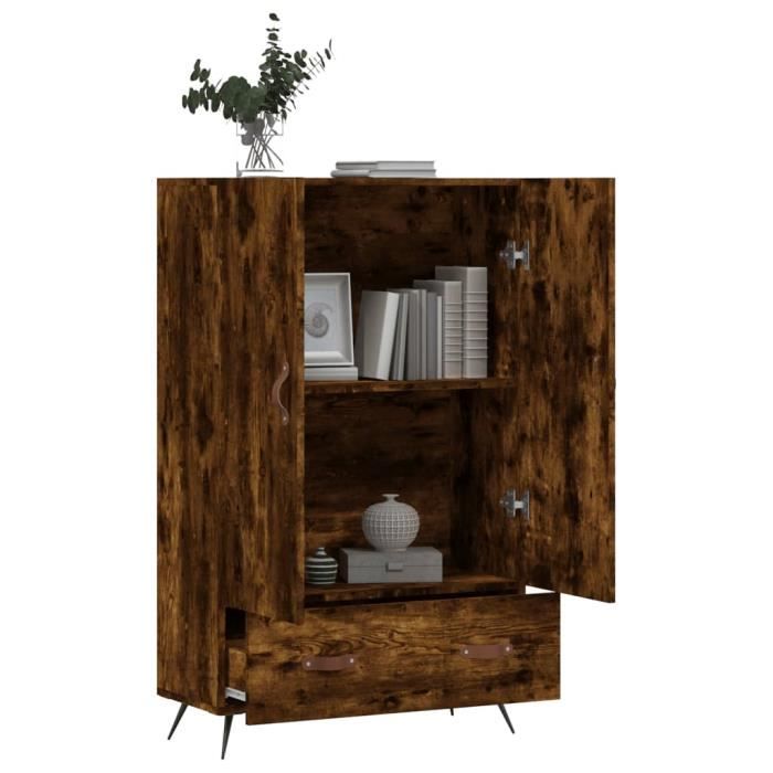 VidaXL Buffet haut chêne fumé 69,5x31x115 cm bois d'ingénierie 828209