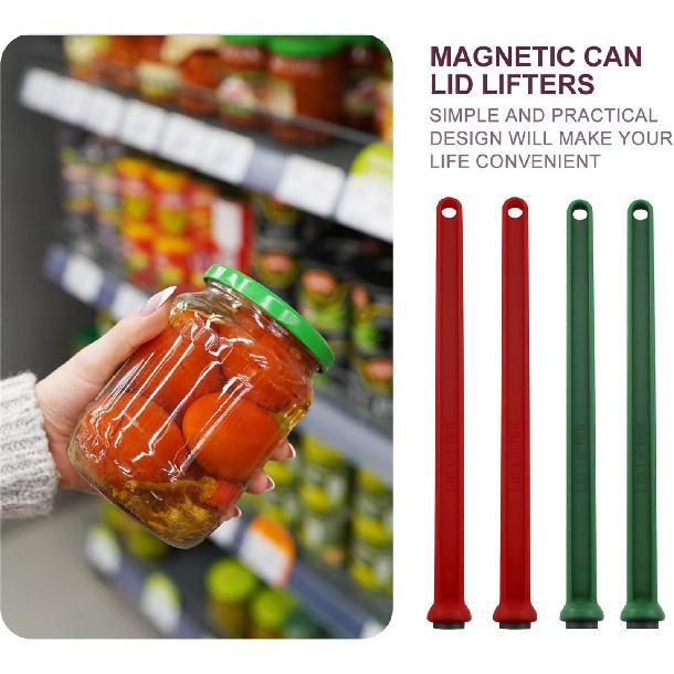 Magnetic Lid Lifter ZZLZX 4PCS Red and Green Magnetic Canning Lid Lifter Removing Tool for Canning Lids, Jar Lid Lifter
