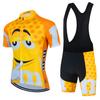 Summer Cartoon Fun Bean M Bean Team Edition Mountain Cycling Suit Men'S And Women'S Short Sleeve Suit Strap Shorts Riding