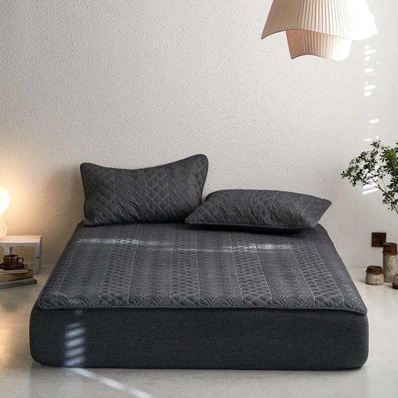 

Класс А, окрашенная в хлопковую пряжу, моющаяся простыня на подрамнике с хлопковым соевым покрывалом 150x200 см, однотонный защитный чехол для матраса Pillowcase48x74cmx2