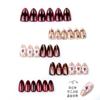 30 pieces of red 3d three-dimensional flower almond wearing armor advanced handmade small diamond fake nails