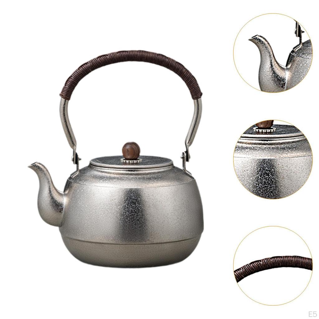 Camping Kettle Coffee Tea Pot Tableware for Open Fire with Handle, Water Picnic