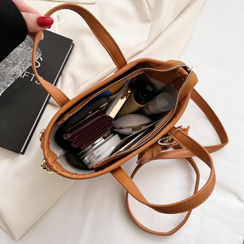 New Bag Women's High-end Vegetable Basket Portable Oblique Straddle Female Student Versatile Bucket Bag Shoulder Bag