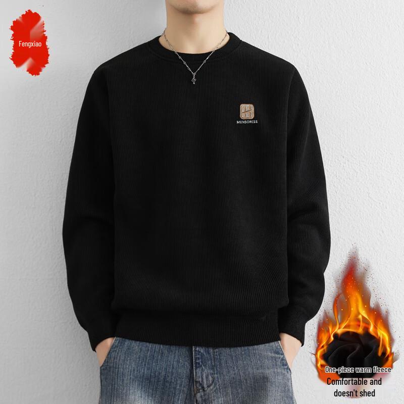 

Men s Warm Textured Round Neck Knit Sweatshirt 3XL