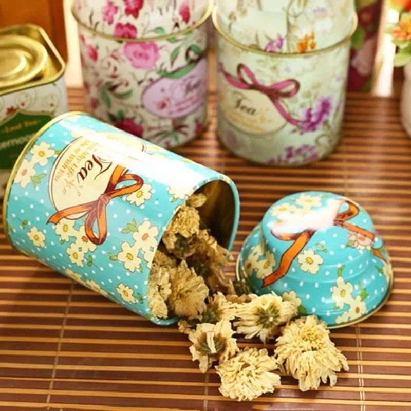 New Mini Vintage Palace Iron Storage Can Candy Cosmetics Storage Box Metal Can Tea Coffee Sugar Storage Jars Christmas Gift LS