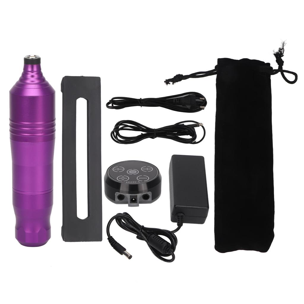 Rotary Tattoo Pen Kit Cartridge Needle Professional Complete Tattoo Power Supply Kit 100‑240V EU