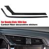 For Honda Civic 10th 2016- Carbon Fiber Auto Car Air Outlet Frame Cover Trim