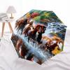 1 PC Automatic Folding Umbrella - Horses Pattern, Portable & Foldable Design with 8 Ribs, Christmas Birthday Gifts