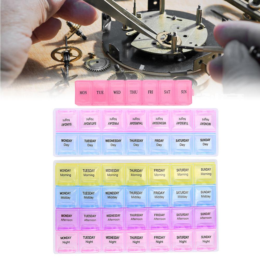 3pcs Plastic Watch Parts Storage Box Organizer Watchmaker Repairing Tools Storage Tray (2 Color 7 Grids 2 Color 14