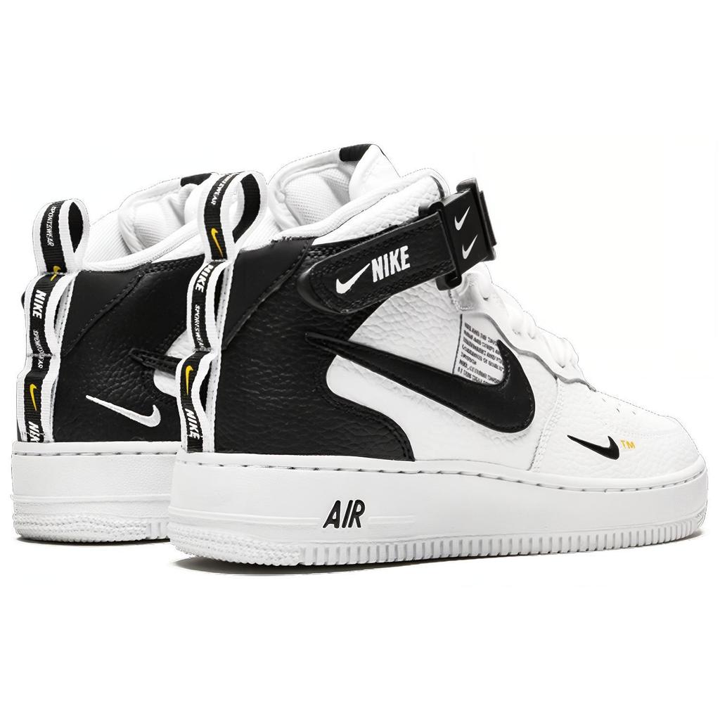 (GS) Nike Air Force 1 Mid LV8 'White Black' Kids' AV3803-100
