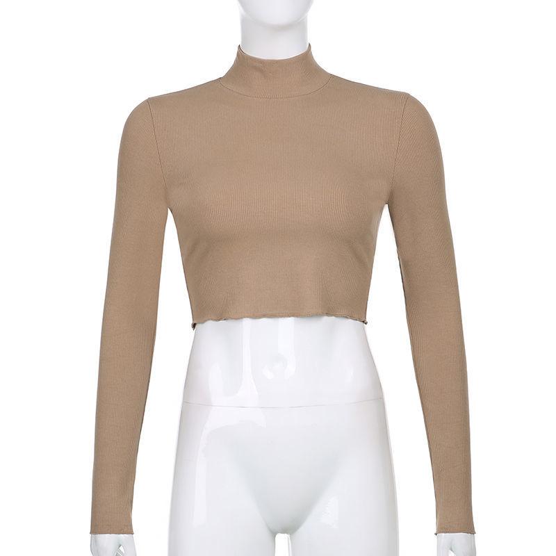 Cropped Sweaters Women Turtleneck Sweater Solid Long Sleeve Slim Pullover Sweater White Black Knitted Jumper Korean Tops Women Autumn Winter Clothes