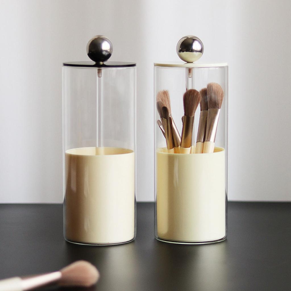 Makeup Brush Holder Organizer with Lid Liftable Dustproof Makeup Brushes Container for Vanity