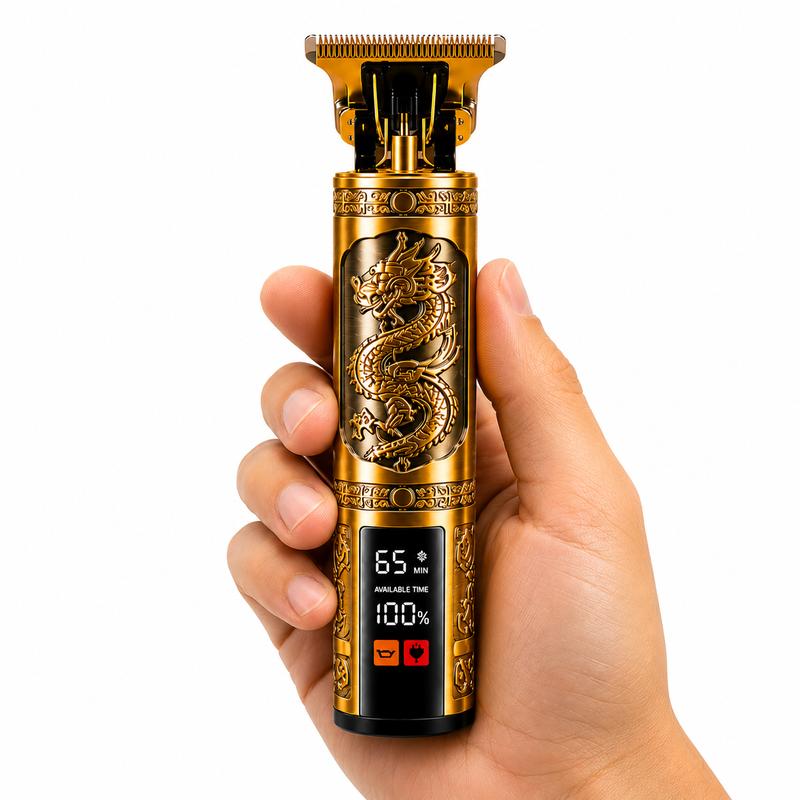Kabelloser Haarschneider und Bartschneider mit goldenem LED-Display Modell Dragon von Becker