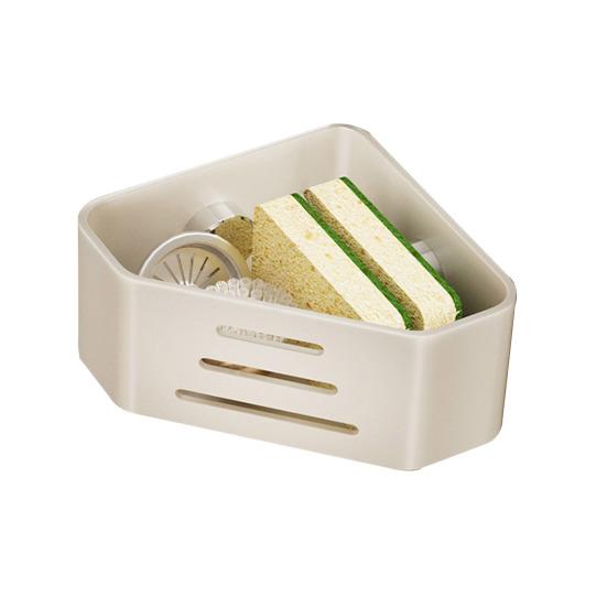 

Сетчатая полка-фильтр для раковины на присосках для угла кухонной раковины, быстросохнущая, с полым дизайном, нержавеющая, из углеродистой стали, держатель для губок, мыла и щеток 1pc