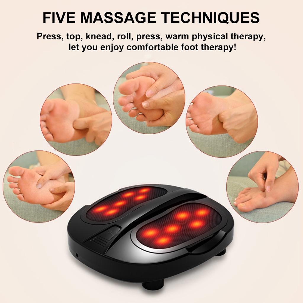 Foot Therapy Machine Car Electric Heating Foot Massager Heat Therapy Relaxation Kneading Roller Shiatsu Foot Massage Machine for Relief Leg