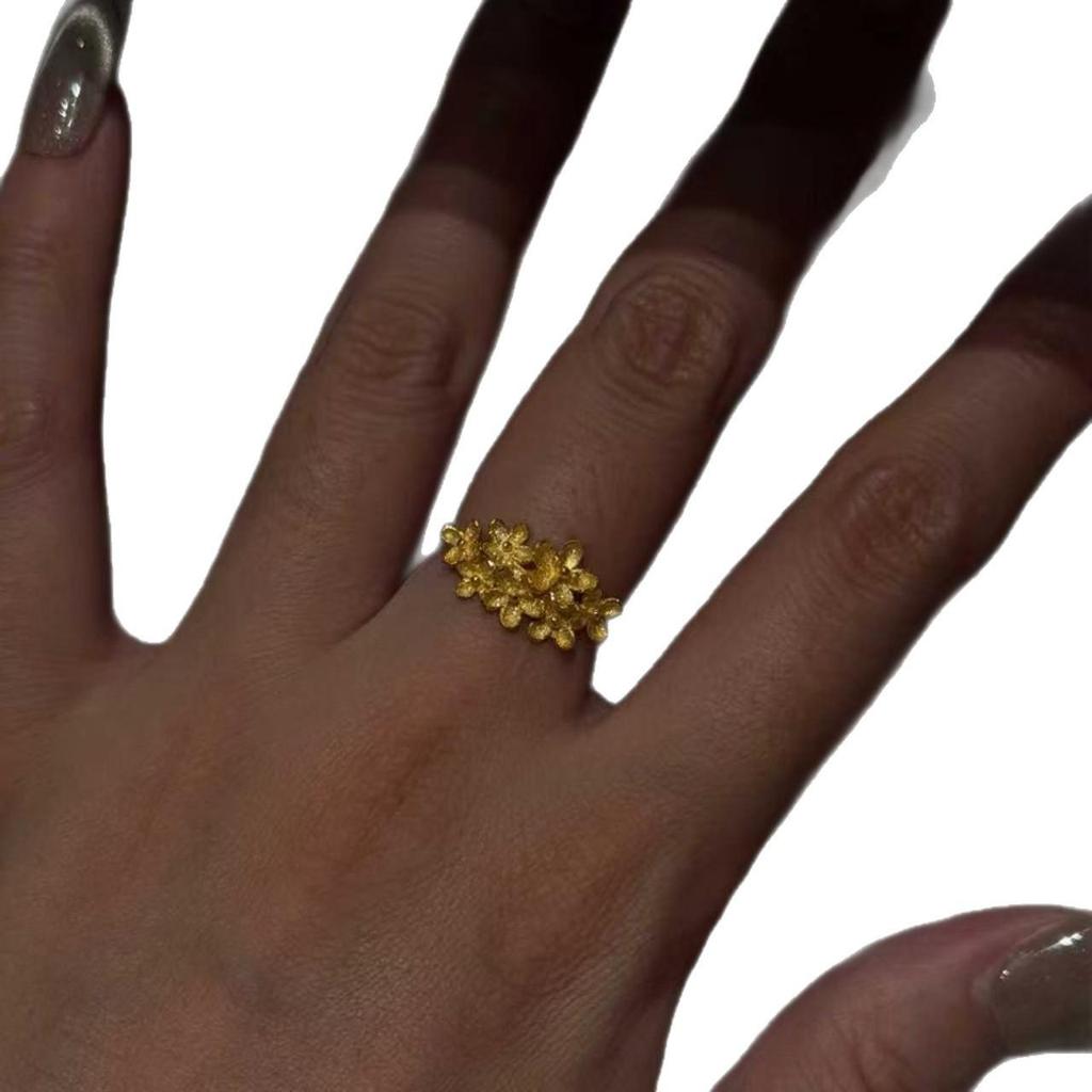 Vintage Osmanthus Flower Ring: Autumn-Winter Style, Fresh and Simple for Women