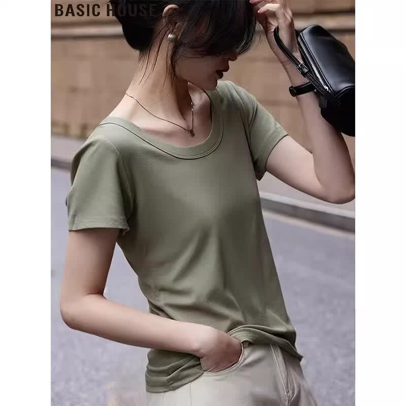 Basic House Women s Pure Cotton Loose Fit T-Shirt XL