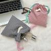 Drawstring Cosmetic Bag Portable Makeup Bag Plaids Lipstick Storage Pouch Toiletry Bag Travel Wash Bag Jewelry Organizers
