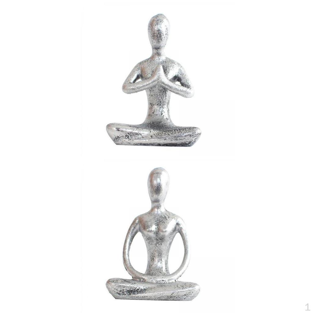 Buy 2 Pieces Yoga Pose Statue Decorative Gift Decor for Home Ornament