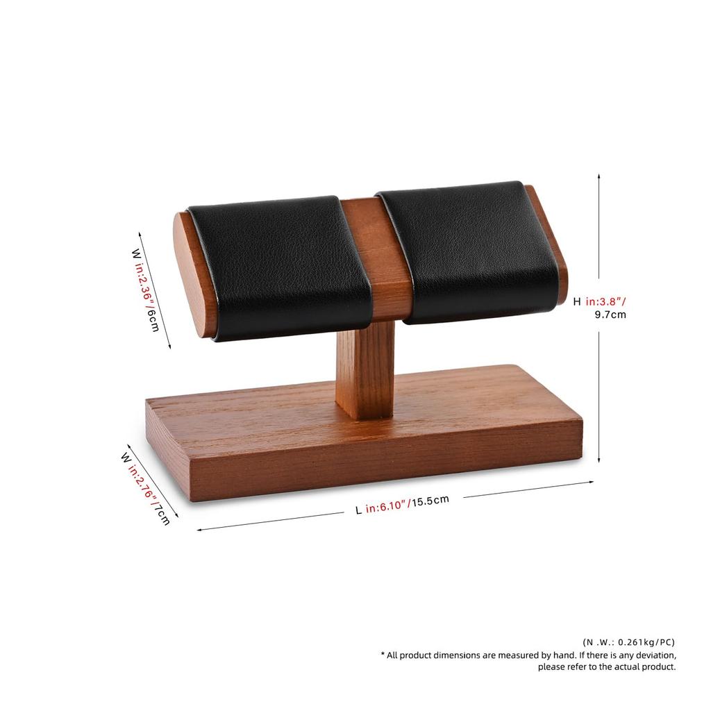 Papten Watch Wooden Watch For 2 Suitable for SM21503 Stand, Stand, Watches, Luxury, Stylish, Display, Storage, Photography, Gifts, etc. (Black)
