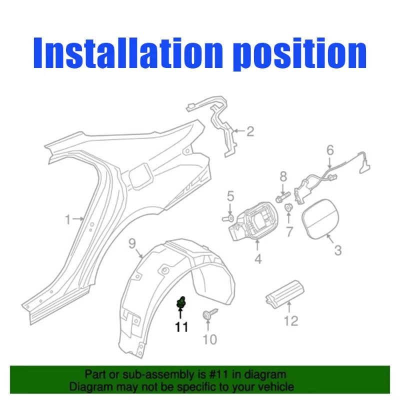 10X Car Bumper Liner Retainer Push-Type Clips 86595-2T500 1420608250B For Accent Creta Kona Sonata Tucson
