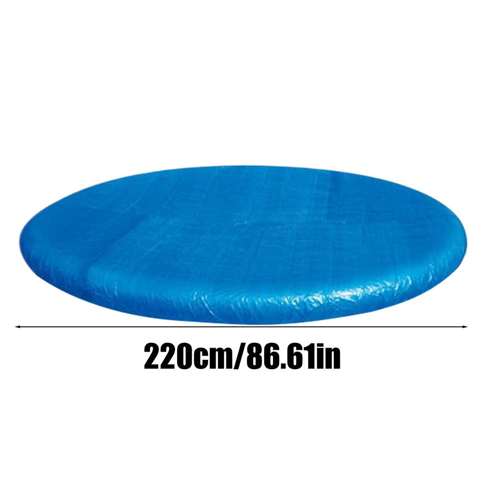 86.6in Round Pool Cover Windproof Garden Ground Swim Pool Hot Tub Dust Protective Cover With Drawstring For Outdoor Yard Pool