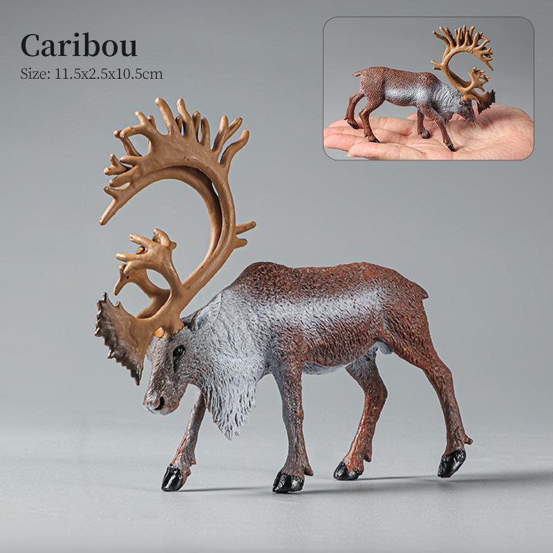 Montessori Wild Animals Model Toy Set - Lion Elephant Antelope Action Figures Miniature Zoo Figurines Educational Kids Gift