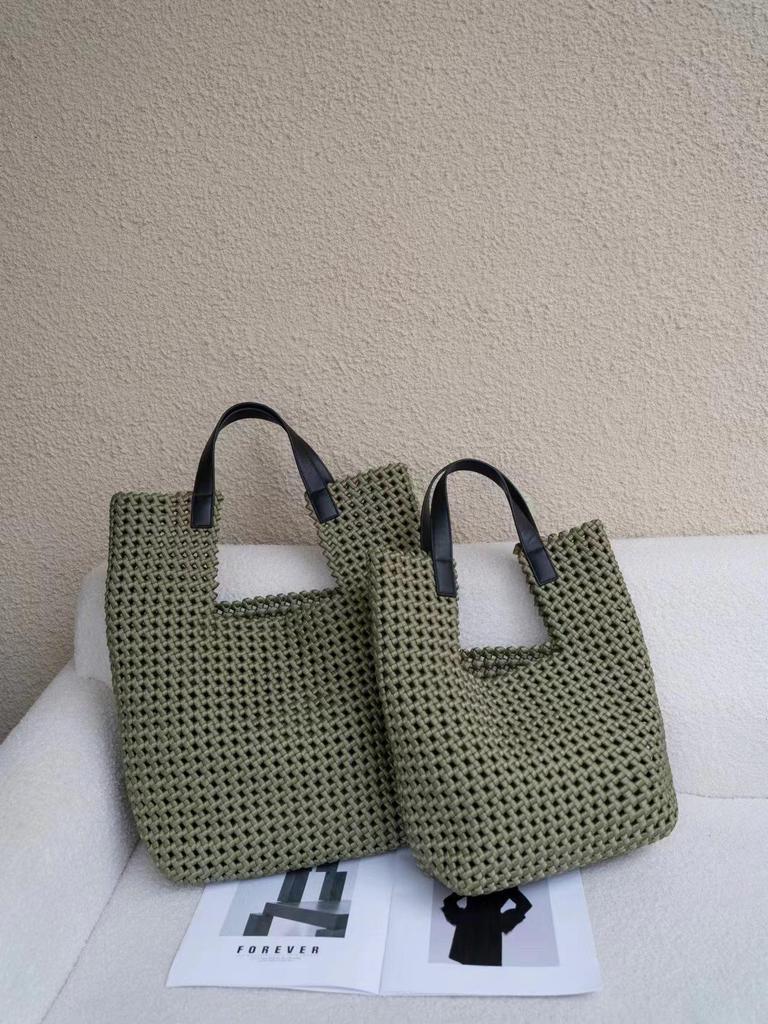 Luxury Silk Satin Tote with Windmill Knot Design - Handwoven, Hollow Niche, Large Capacity, Mother-Child Bag Available