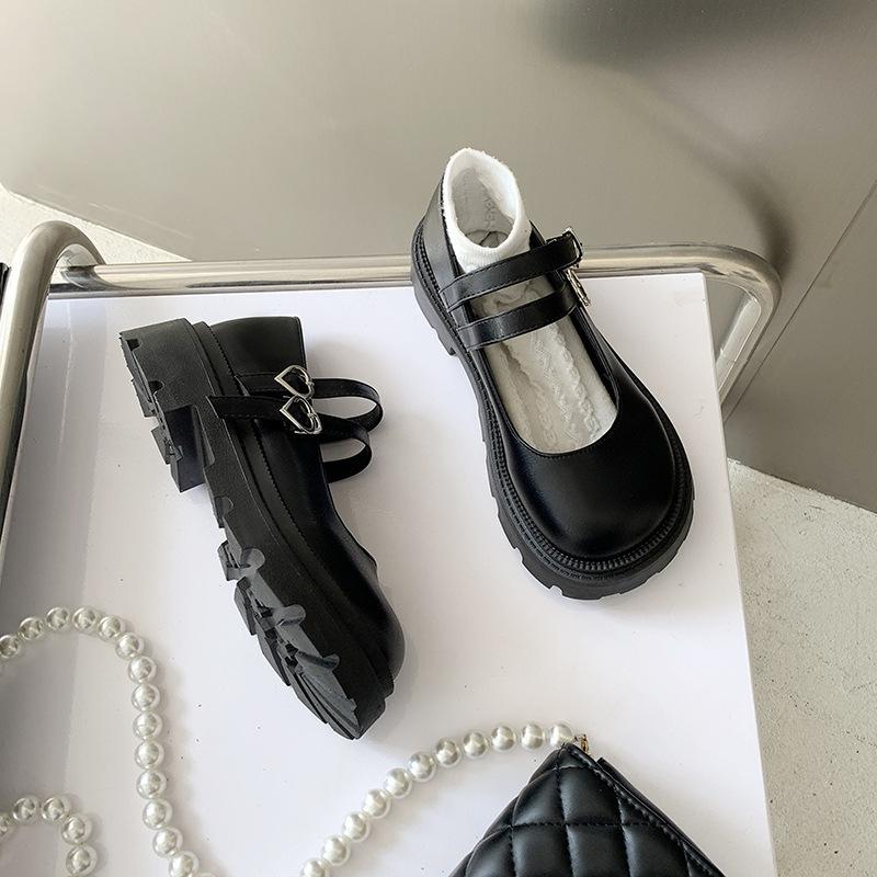 

Туфли Queen Fan 2025 на платформе с пряжкой Mary Jane, новые женские туфли в стиле ретро для студентов jk, маленькие кожаные туфли, одинарные туфли 35