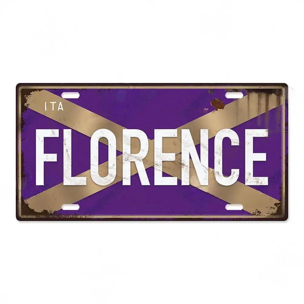 FJ Decor Italy City Metal Tin SignS Licenses Plate Plaque Vintage Wall Ari for Pub Club Man Decors