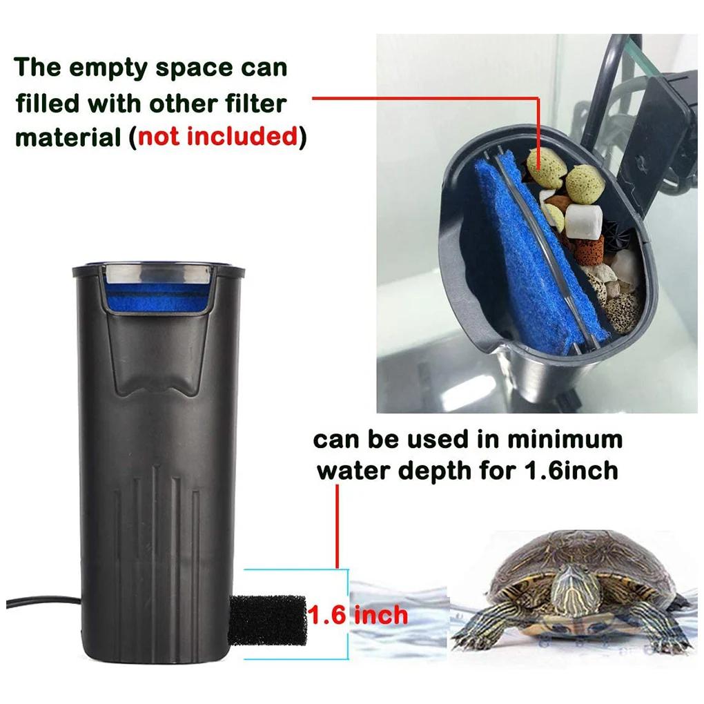 Aquariumfilter 5W Niedriger Wasserstand Reptilienfilter Hängender Wasserfall Kunststoff Reinigung Wasserpumpe Wasserzirkulation Schildkröte