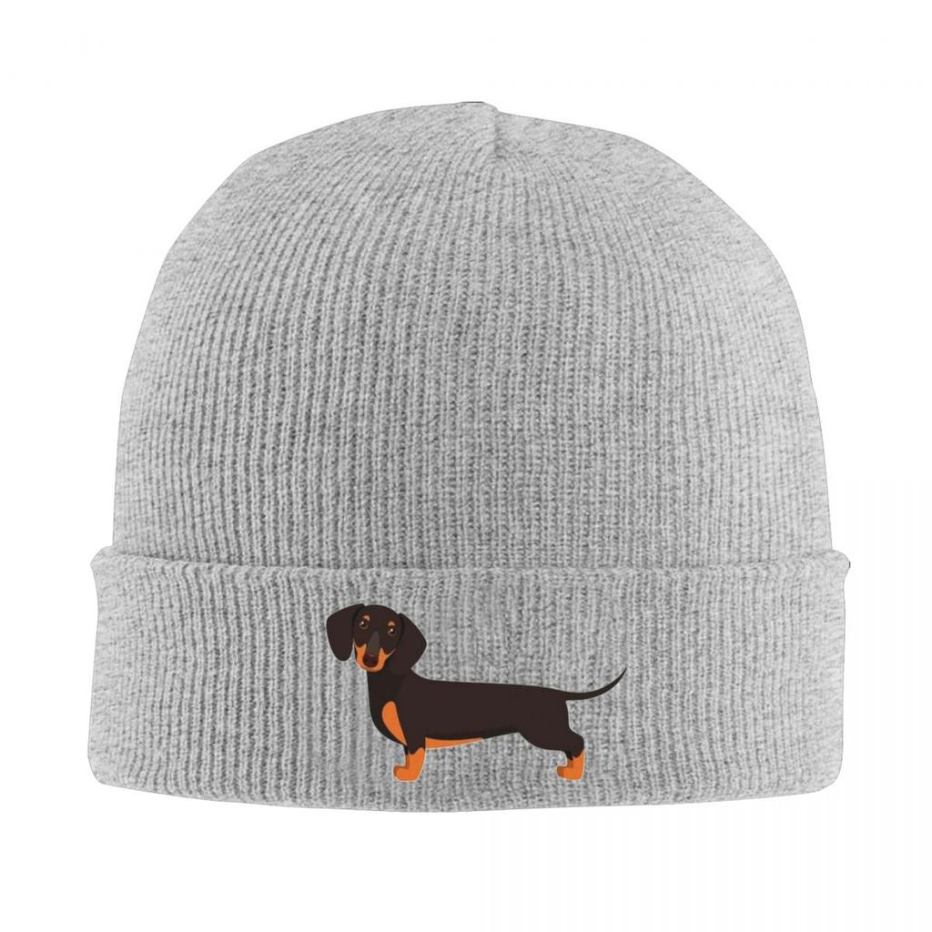 Dachshund Pattern Art Warm Knitted Cap Fashion Bonnet Hat Autumn Winter Outdoor Beanies Hats for Men Women Adult