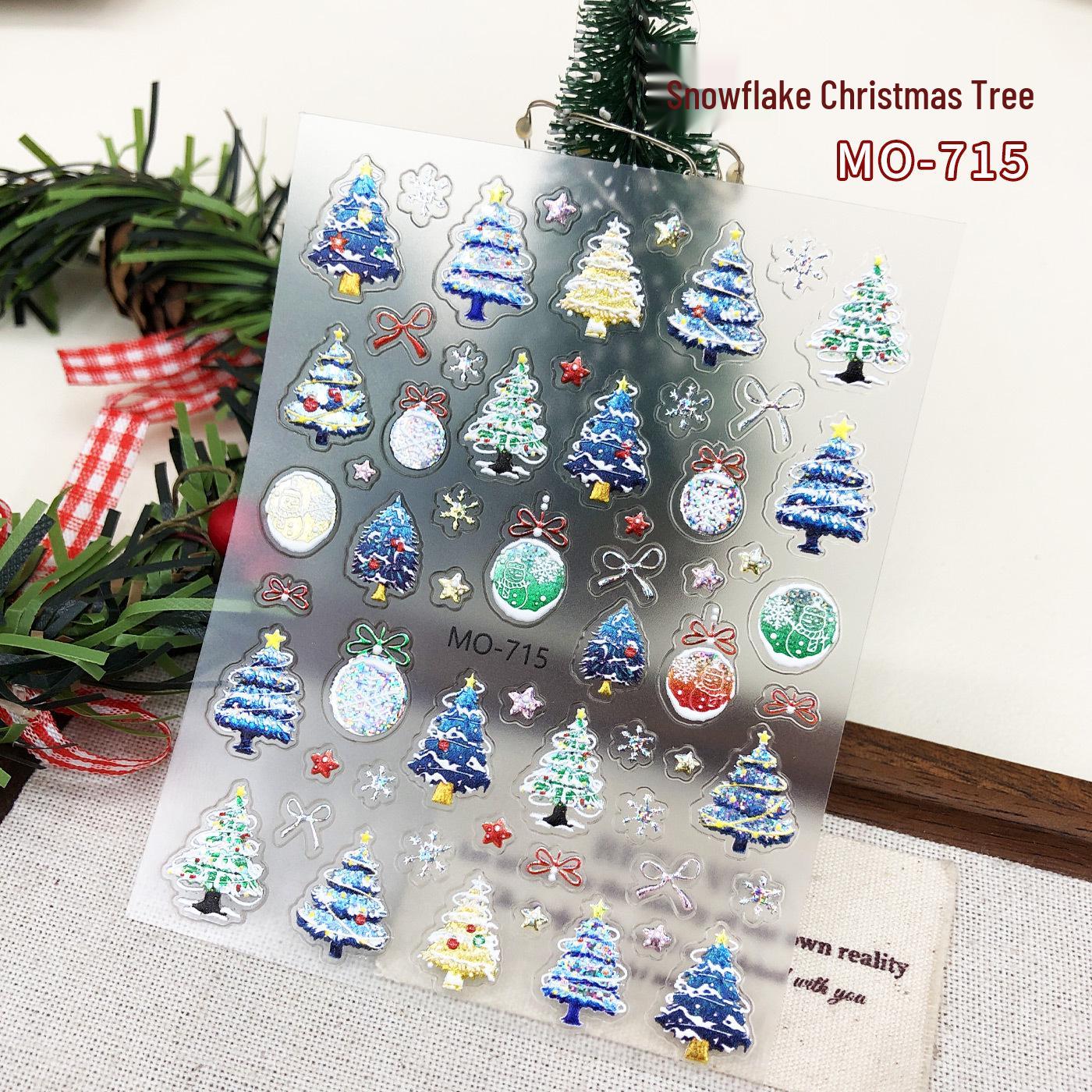 3D Embossed Snowflake and Wreath DIY Christmas Nail Art Stickers