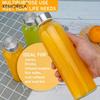 KEMORELA 3/4/6PCS Clear Glass Bottles with Lids 530ML, Reusable Glass Water Bottles with Stainless Steel Cap for Juice Milk Tea