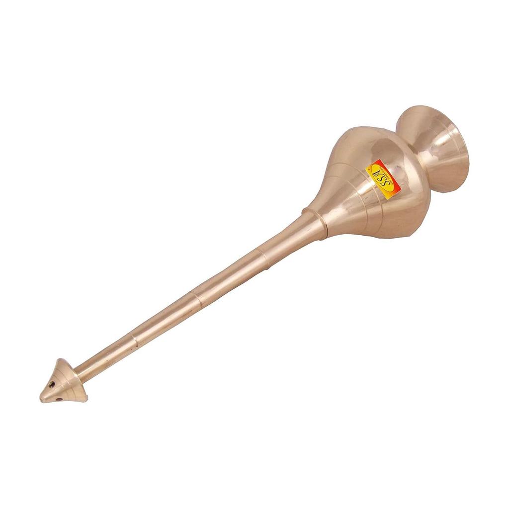 Brass Bottle for Gangajal and Perfume Gulab Pash Sprinklers Gangajal Spray Bottle for Pooja (Gold)