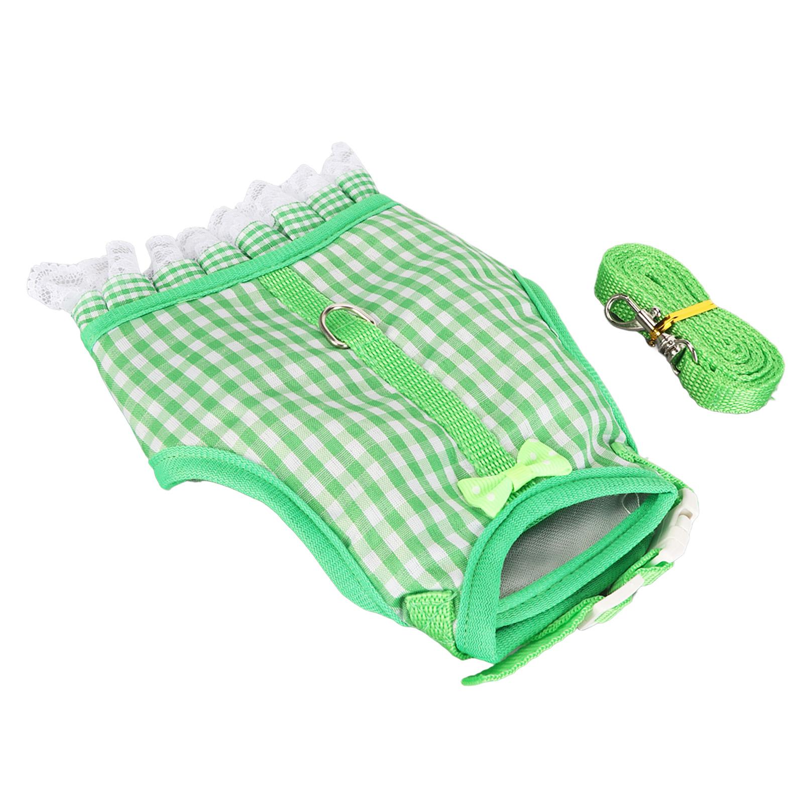 

Rabbit Vest Leash Lace Hem Cute Breathable Hook and Loop Design Rabbit Harness Leash for Chinchilla Ferret S