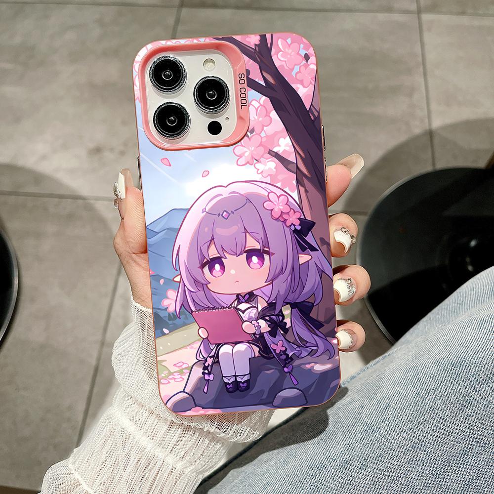 HSR Castorice Pink Translucent Mobile Phone Case for iPhone 17 16 15 14 13 12 11 X XR XS Air Pro Max Plus Colorful Cover