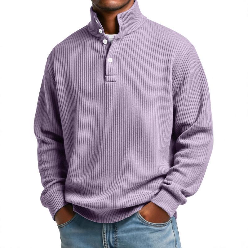 2024 Herren Retro Europa 4-Knopf Henley Shirt, 3D Digitaldruck, Langarm, Lockerer Schnitt Mode Sweatshirt