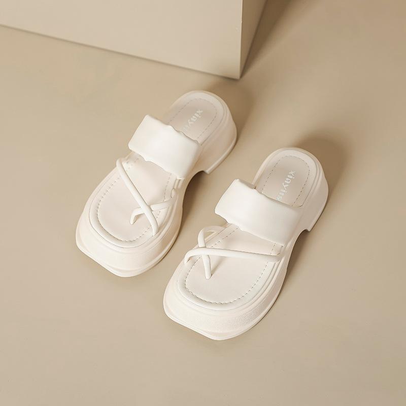 Platform Sandals Women's Summer New Cross-strapped Toe Slippers Outdoor Versatile Soft Cotton Not Tired Foot Flip-flops Women