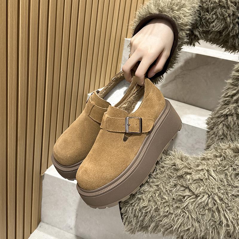Rudens jauni viss iekļauts retro mokasīni ikdienas vienas kurpes platformas paaugstinātas kurpes ādas iekšpuse paaugstinātas Boken sieviešu kurpes