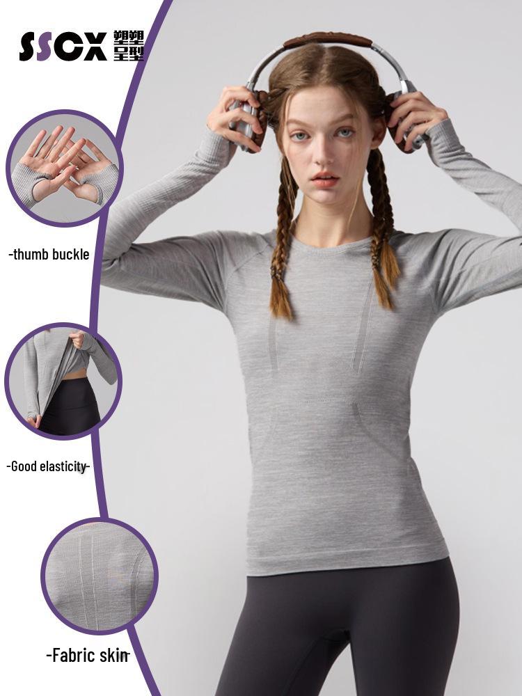 Lulu Women's Seamless Slim Fit Long Sleeve Yoga Top - Breathable, Quick-Drying Sportswear for Autumn & Winter Fitness.