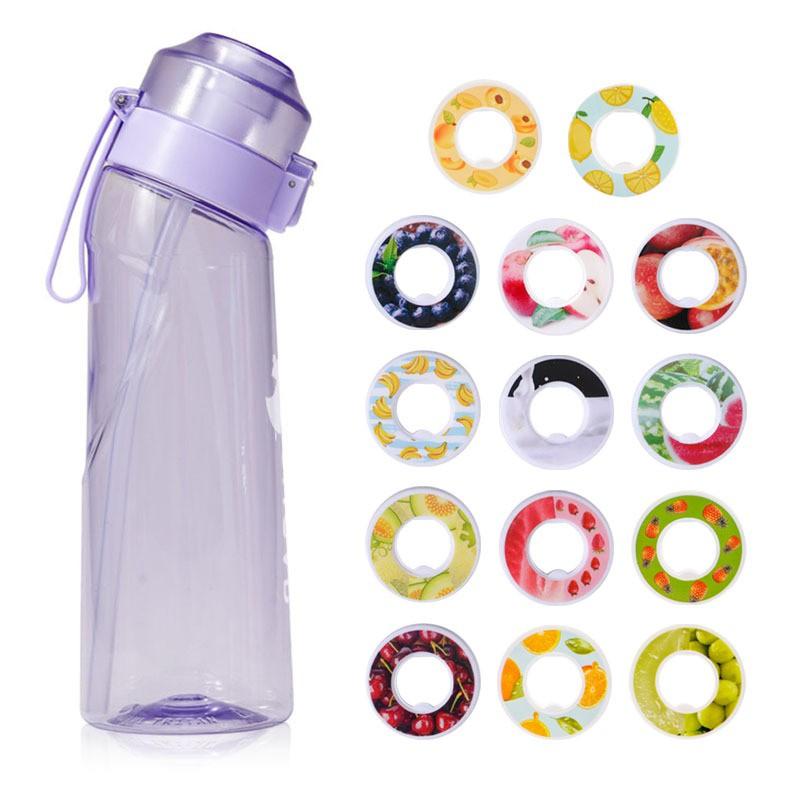 Tritan Water Bottle 650ml Leakproof Sports Cup With Straw Lid Carry Handle Gradient Design