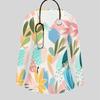 Women Plus Size Multicolor Printed V Neck Long Sleeve Scrub Top With Front Pockets