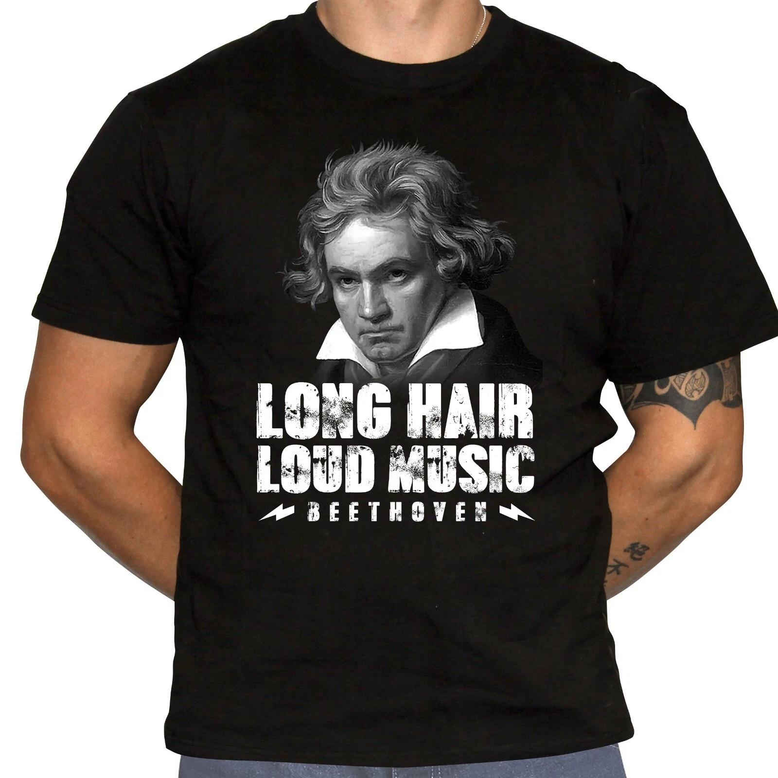 Long Hair - Loud Music - Beethoven - Classical Music Humor T-Shirt XS
