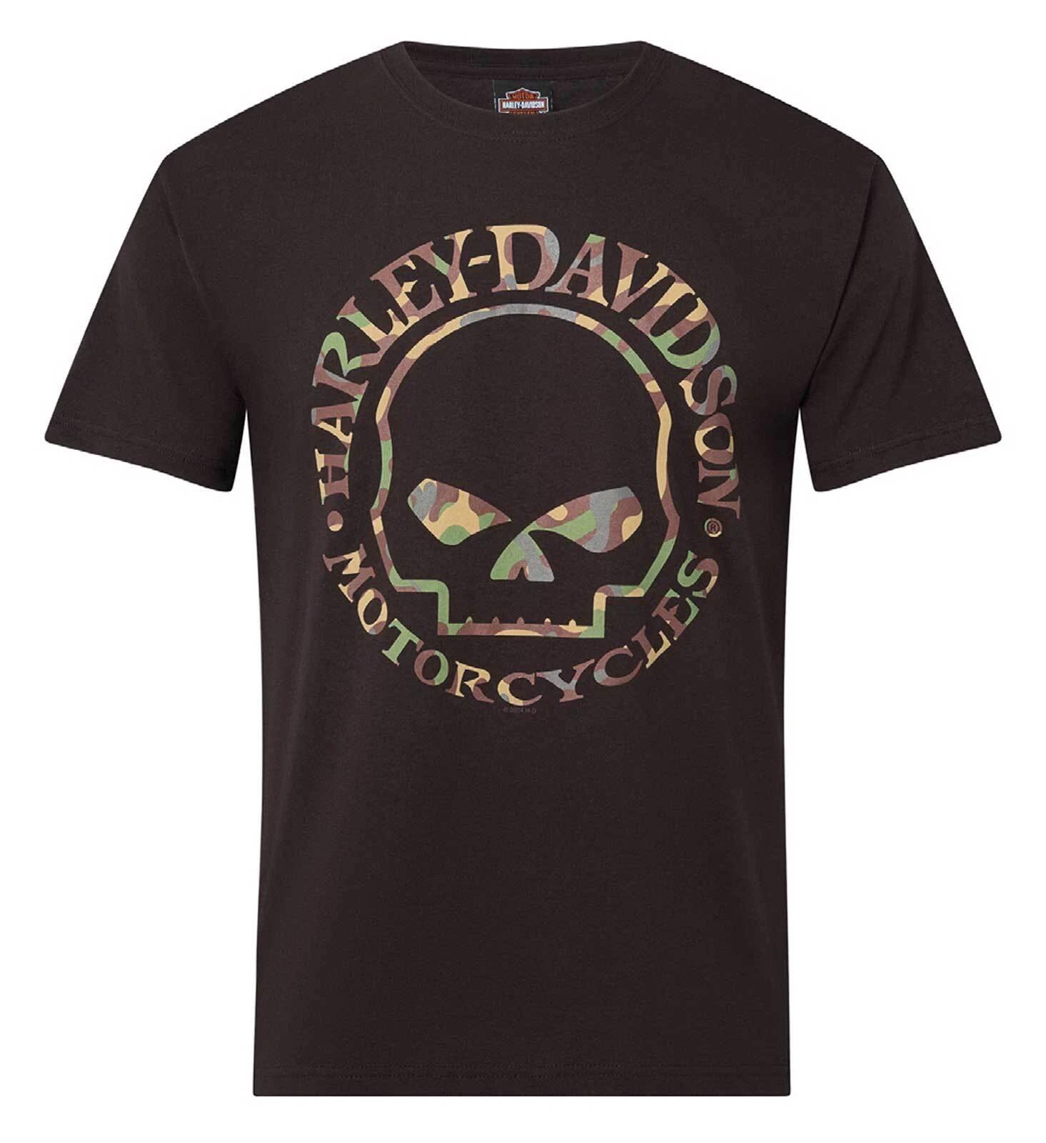 Harley-Davidson Men s Willie G Skull Camo Short Sleeve Crew-Neck T-Shirt, Black L