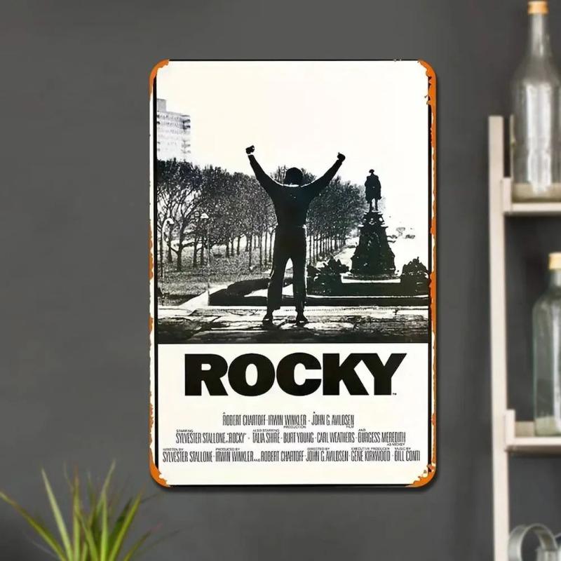 Vintage Film Metal Plate, Iron Wall Art Bar Decor